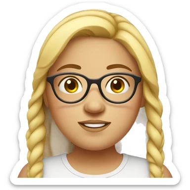 chubby girl wear eyeglasses sticker