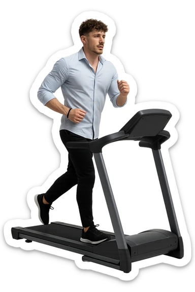 Uomo che sta facendo cardio correndo sul tapis roulant sticker