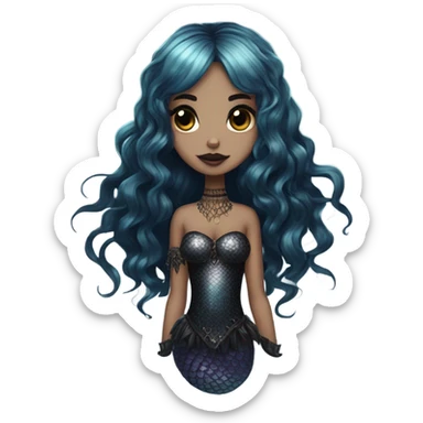goth mermaid hime girl sticker