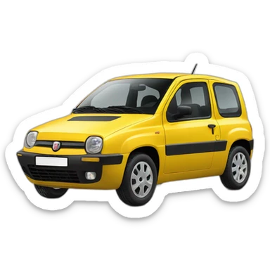 Yellow fiat panda 2003 sticker