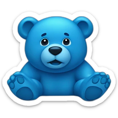 All blue bear, solid blue sticker