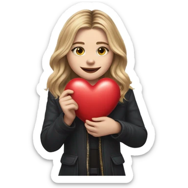 Emoji Chloe grace moretz holding a heart sticker