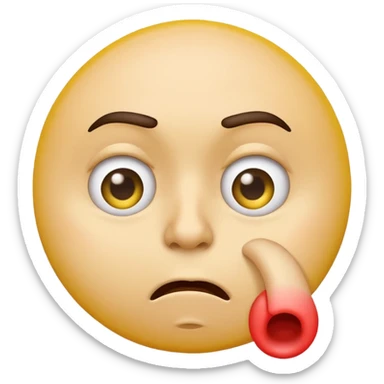 Create an regular circle emoji that is rolling his eyes and super gross make it yellow picking his nose too sticker