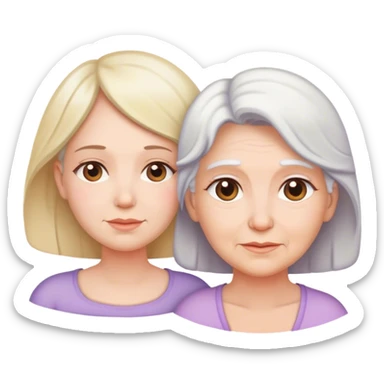 overlapping profiles of girl, pregnant woman, and elderly woman sticker