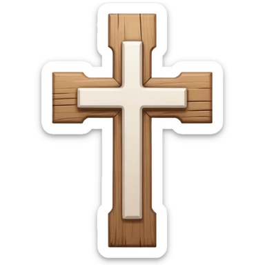 small white cross sticker