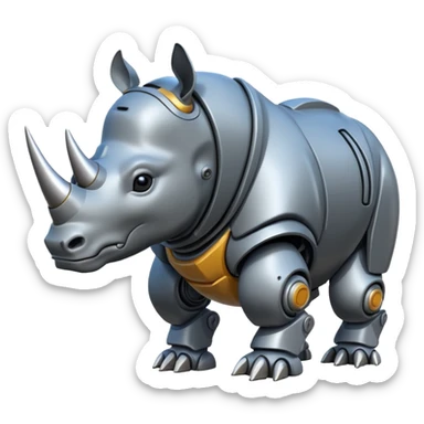 Giant robot rhinoceros sticker