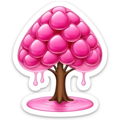 pink tree jelly candy sticker
