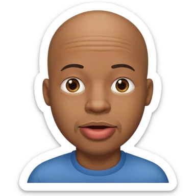Bald black man drooling  sticker
