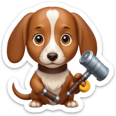 Dachshund dog Holding rpg sticker