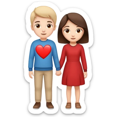 Cute Boy And Cute Girl Standing Love  Add Heart Heart Name Khushbu  sticker