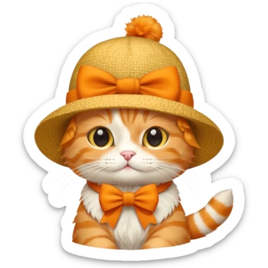 Cat With a Had anda a bow sticker