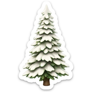 Realistic isolated off white fir christmas tree   sticker