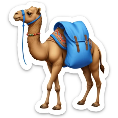 camel with a blue sack with spices on his back sticker