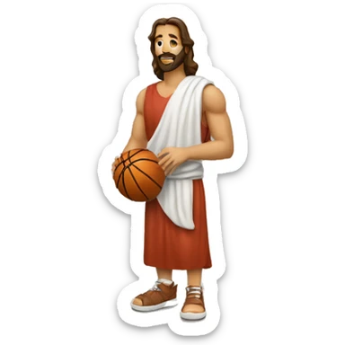 Jesus qui joue au basket-ball sticker
