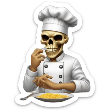 Skull chef blowing kiss sticker