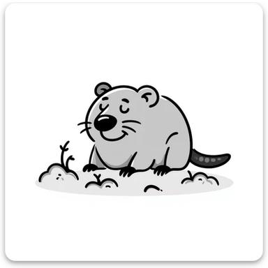 a hand drawn doodle of a mole sticker