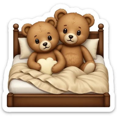 Teddy bear couple in the bed sticker