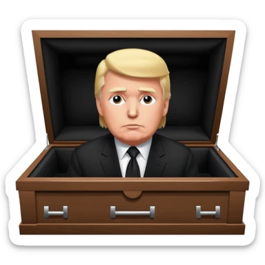 donald trump death in coffin sticker