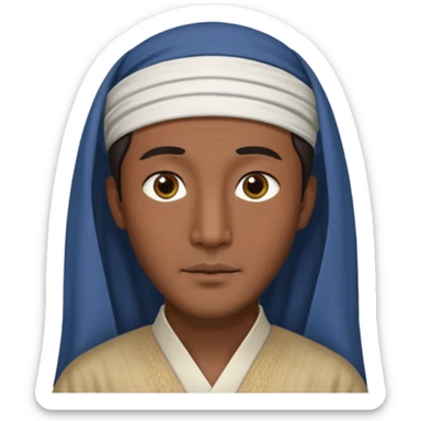 한국 사람인데 얼굴이 길고 아랍상에 피부톤이 까만 남자 sticker