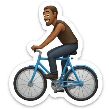 man riding a bicycle sticker