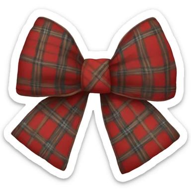plaid bow sticker