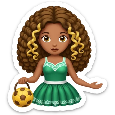 Faça uma boneca jogando carimba, em que a bola que ela está segurando está em chamas e não os cabelos dela sticker