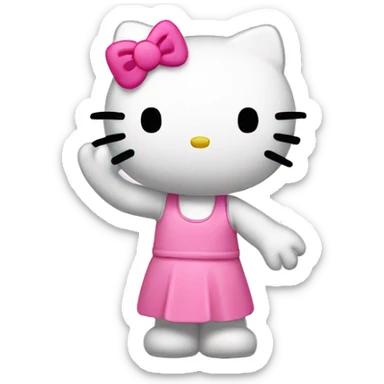 Hello kitty waving  sticker