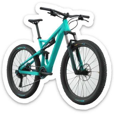 Teal full suspension mountain bike sticker