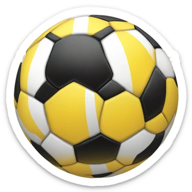 smiling yellow white soccer ball  sticker