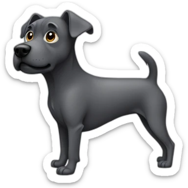 small-dark-grey-dog-standing-upright sticker