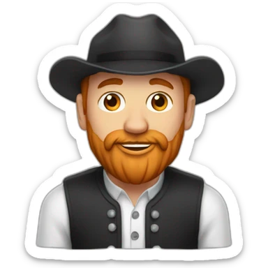 Homme avec bouc roux et mulet noir sticker