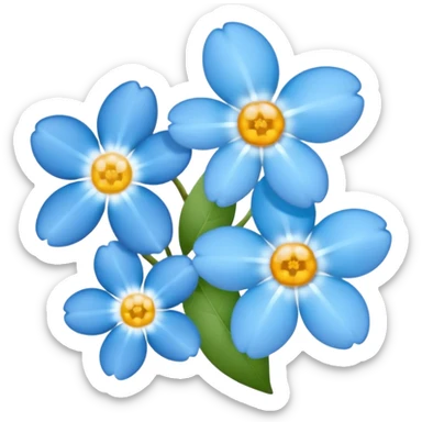 Three forget me not petals  sticker