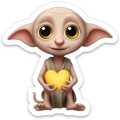 dobby making a heart with his hands sticker