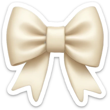 Cream bow sticker