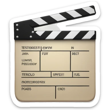 light beige clapperboard  sticker