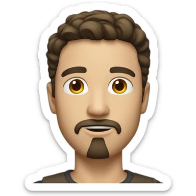brunette white man with a goatee and no beard sticker