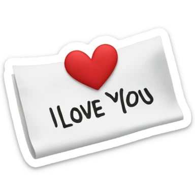 paper that says i love you sticker