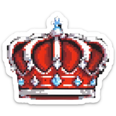 bold red crown with white highlights sticker