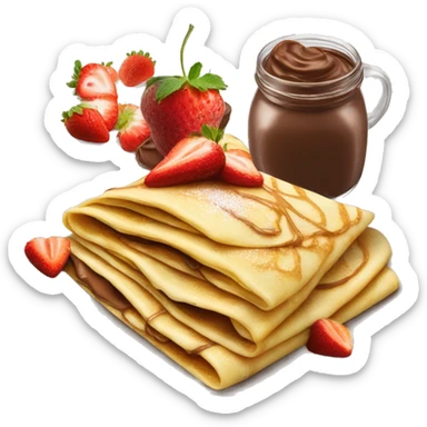 Crêpes with Nutella and strawberries on top sticker