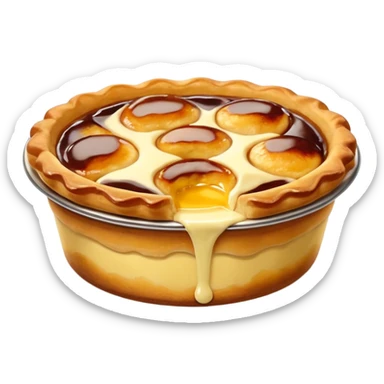 typical Portuguese pastry pastel de nata golden custard tart in a flaky crust sticker