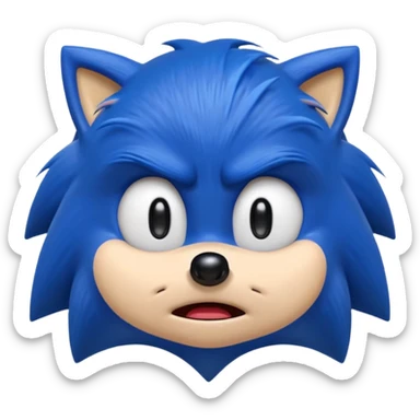 Sonic the hedgehog emoji that looks ugly and crying  sticker
