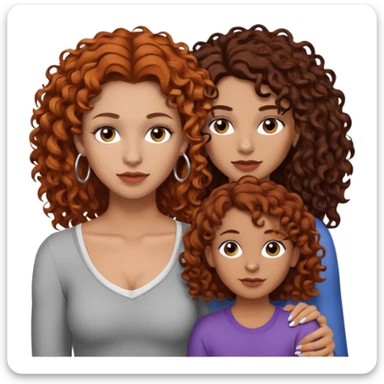 Create a family. A young hot mom. She is an alt girly with dark curly hair, an eyebrow piercing, and a nose ring. Her two teenage kids are gay girlies. One has shoulder length auburn hair and has an eyebrow ring. The other has short bleached curly hair, bleached eyebrows and a lip ring  sticker