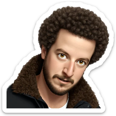 realistic male with afro beard sticker