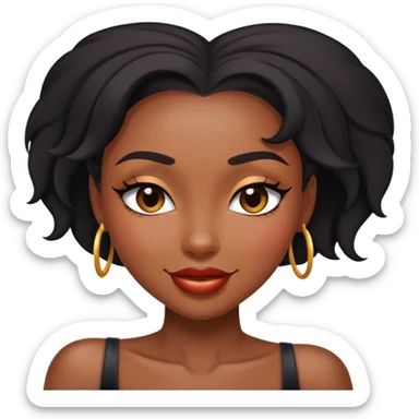 beautiful sexy ebony girl winking sticker