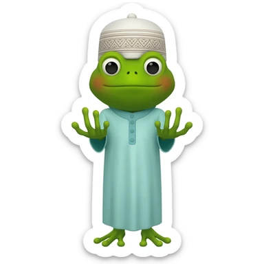 pepe frog muslim pray over turned out stretched hands sticker