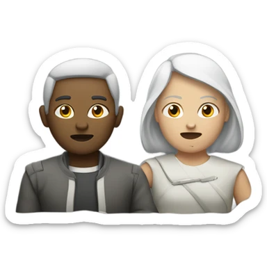 There are four people fighting against each other sticker