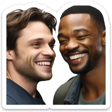 Sebastian Stan and Anthony Mackie being besties  sticker