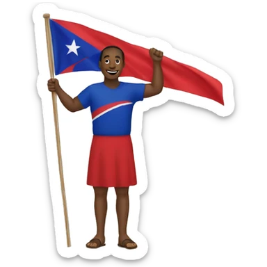 Man and flag haïti sticker
