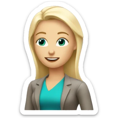 blonde wooman pitching investment sticker