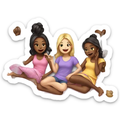 sleepover girls party sticker